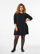 Robe courte &eacute;vas&eacute;e &agrave; manches 3/4, Noir, Model image number 1