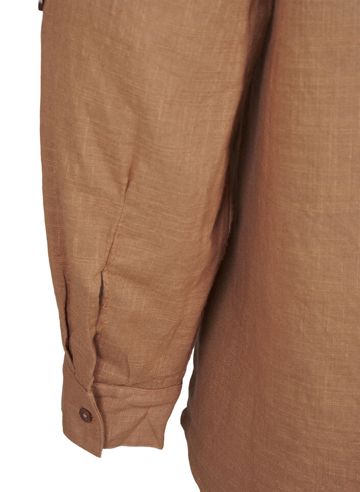 Chemisier en coton à col en V, Coca Mocha, Packshot image number 3