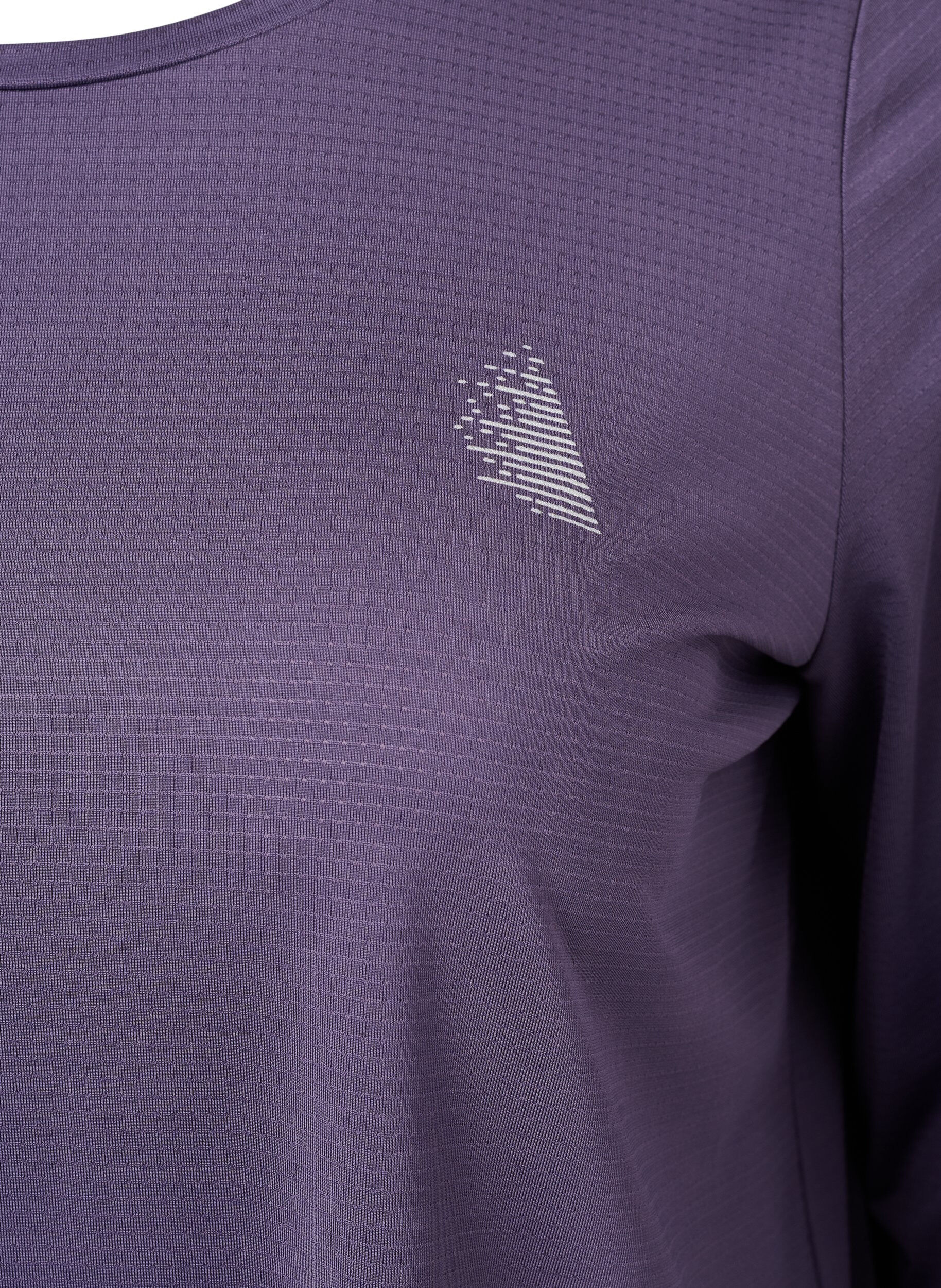 Zizzi Blouse d'entra&icirc;nement &agrave; manches longues avec structure, Purple Plumeria, Packshot image number 2