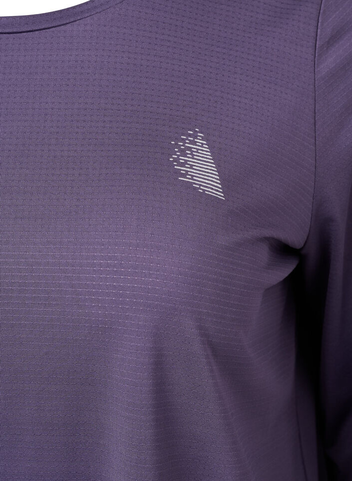 Blouse d'entraînement à manches longues avec structure, Purple Plumeria, Packshot image number 2