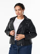 Bikerjacke aus Kunstleder, Schwarz, Model image number 0