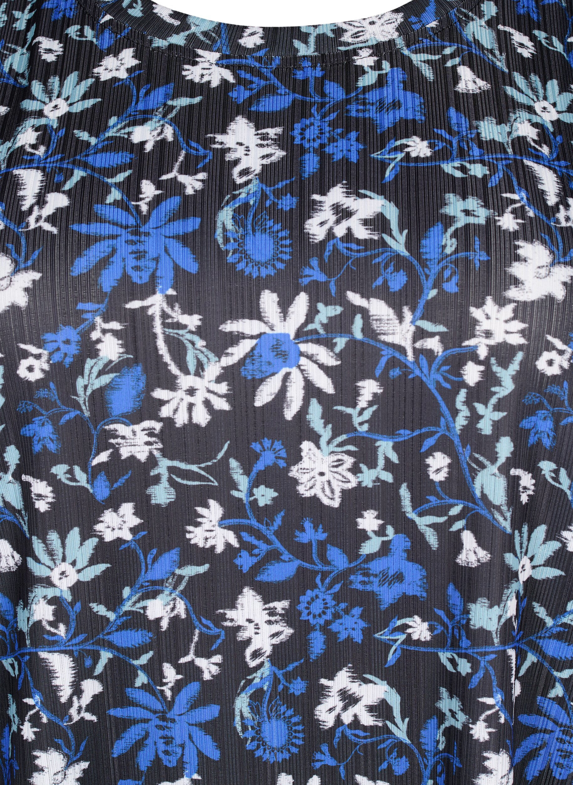 Zizzi FLASH &ndash; T-Shirt mit Blumendruck, Black Blue Green AOP, Packshot image number 2