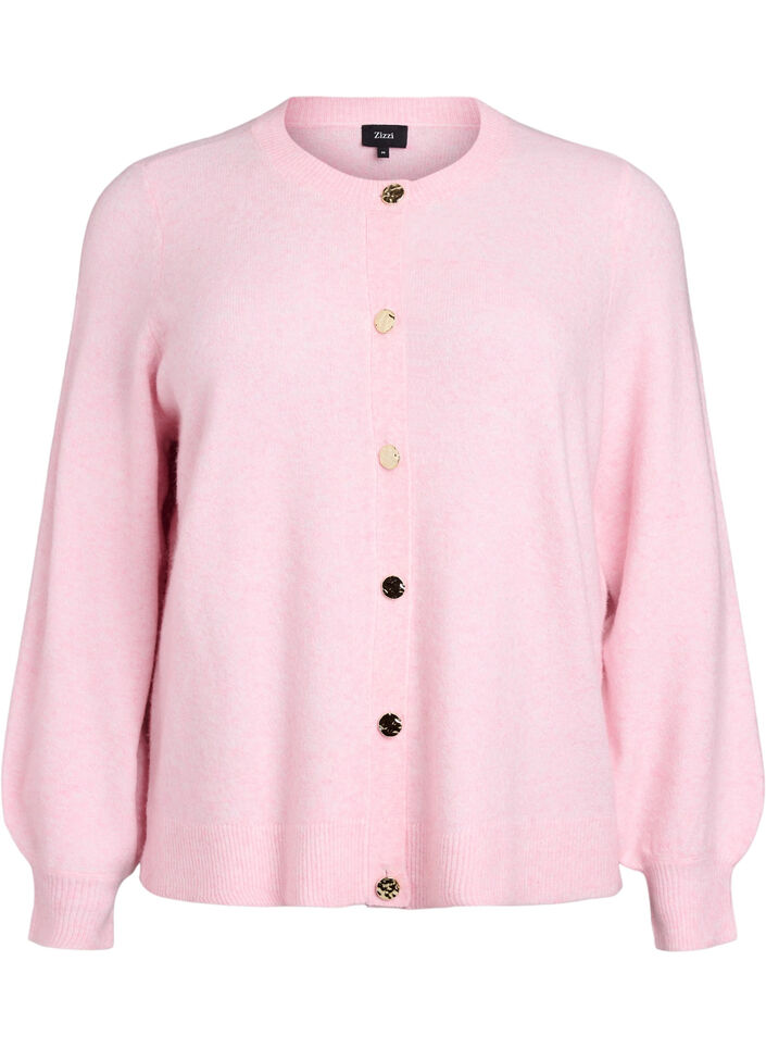 Cardigan aus weichem Strick mit goldfarbenen Kn&ouml;pfen, Rot, Packshot image number 0