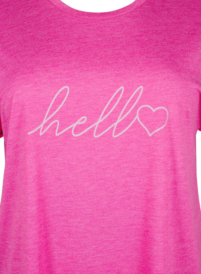 Chemise de nuit &agrave; manches courtes avec imprim&eacute; texte, 9990, Packshot image number 2