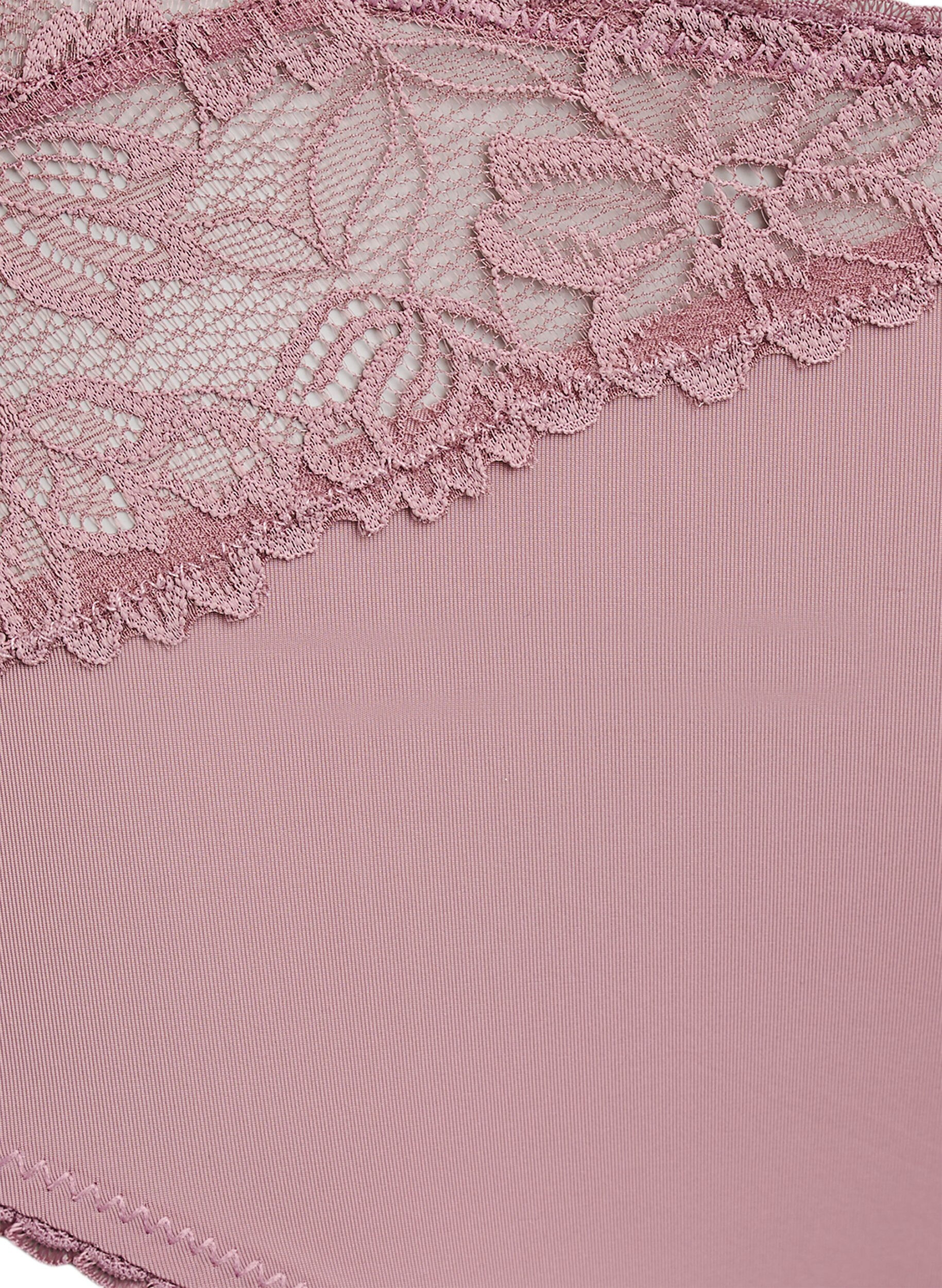 Zizzi Slips aus Mikrofaser mit Spitzendetails, Rot, Packshot image number 2