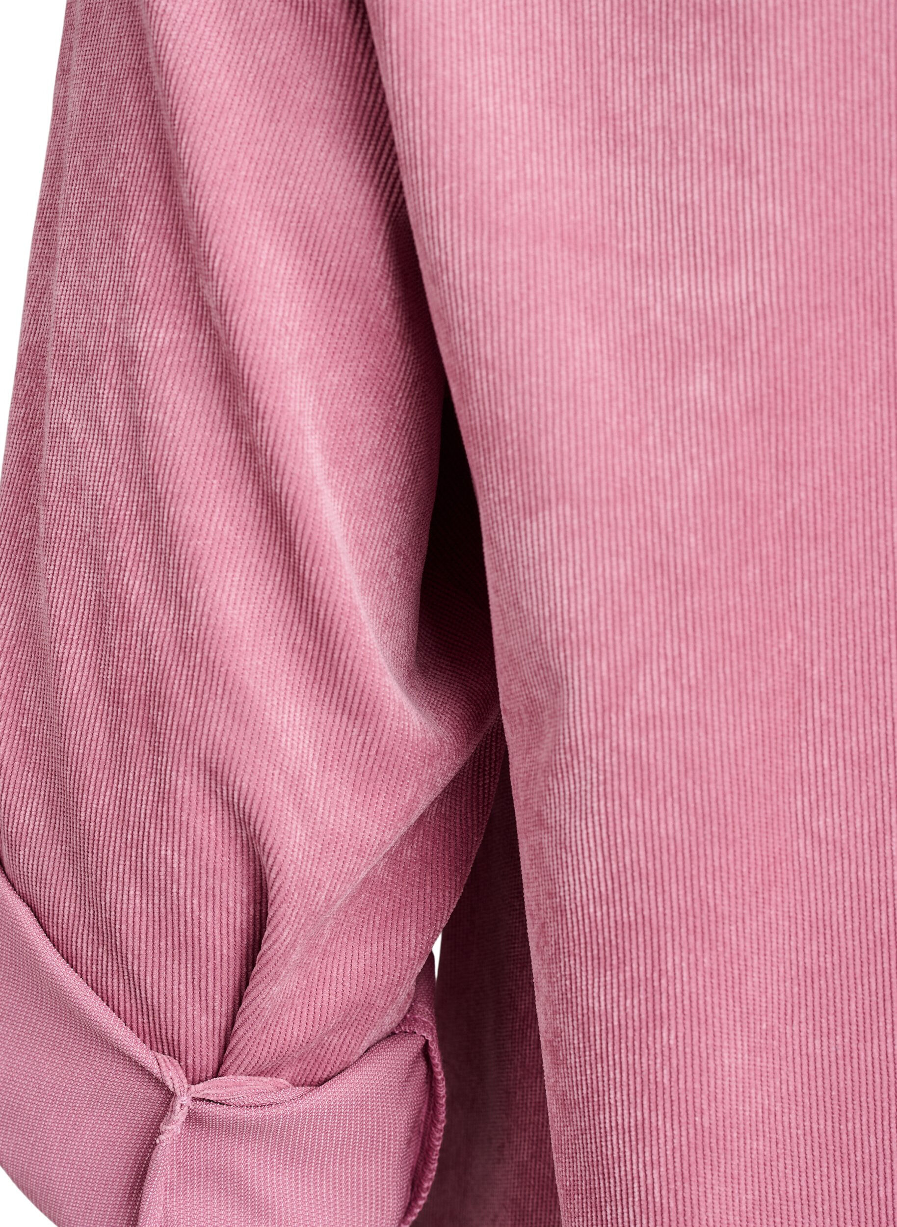 ZizziRobe en velours c&ocirc;tel&eacute; avec zip et manches 3/4, Rose, Packshot image number 3