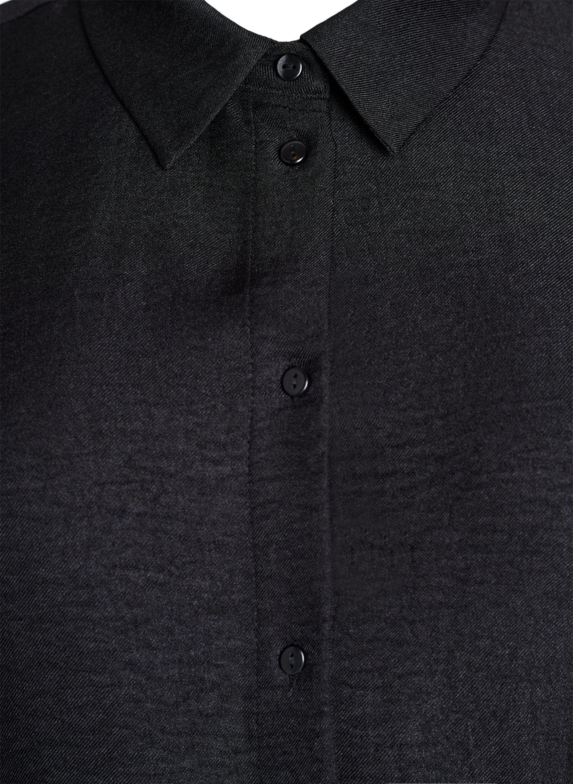 Zizzi Robe chemise mi-longue avec ceinture &agrave; nouer, Noir, Packshot image number 2