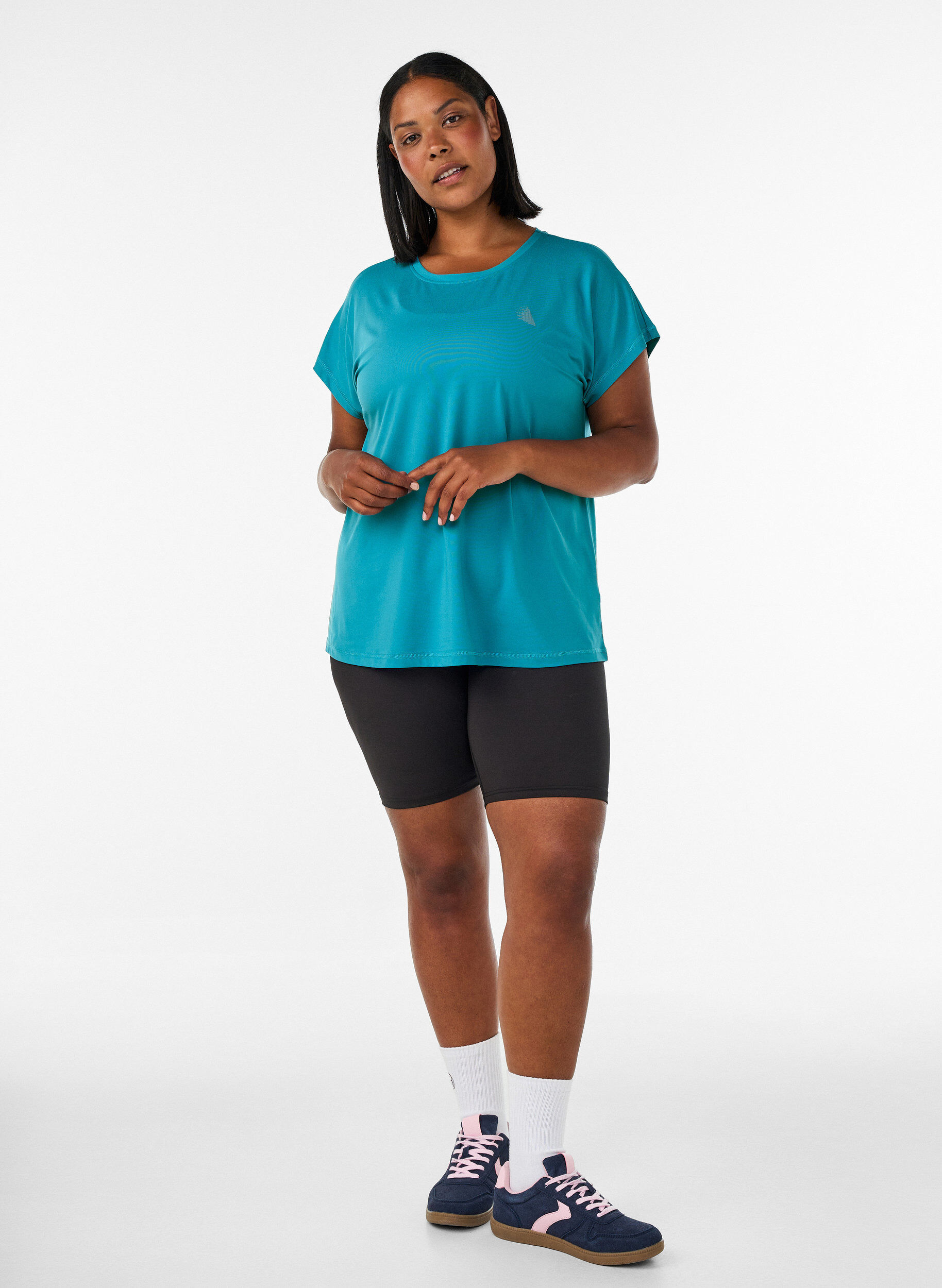 ZizziT-shirt de sport couleur unie, Bleu p&eacute;trole, Model image number 1