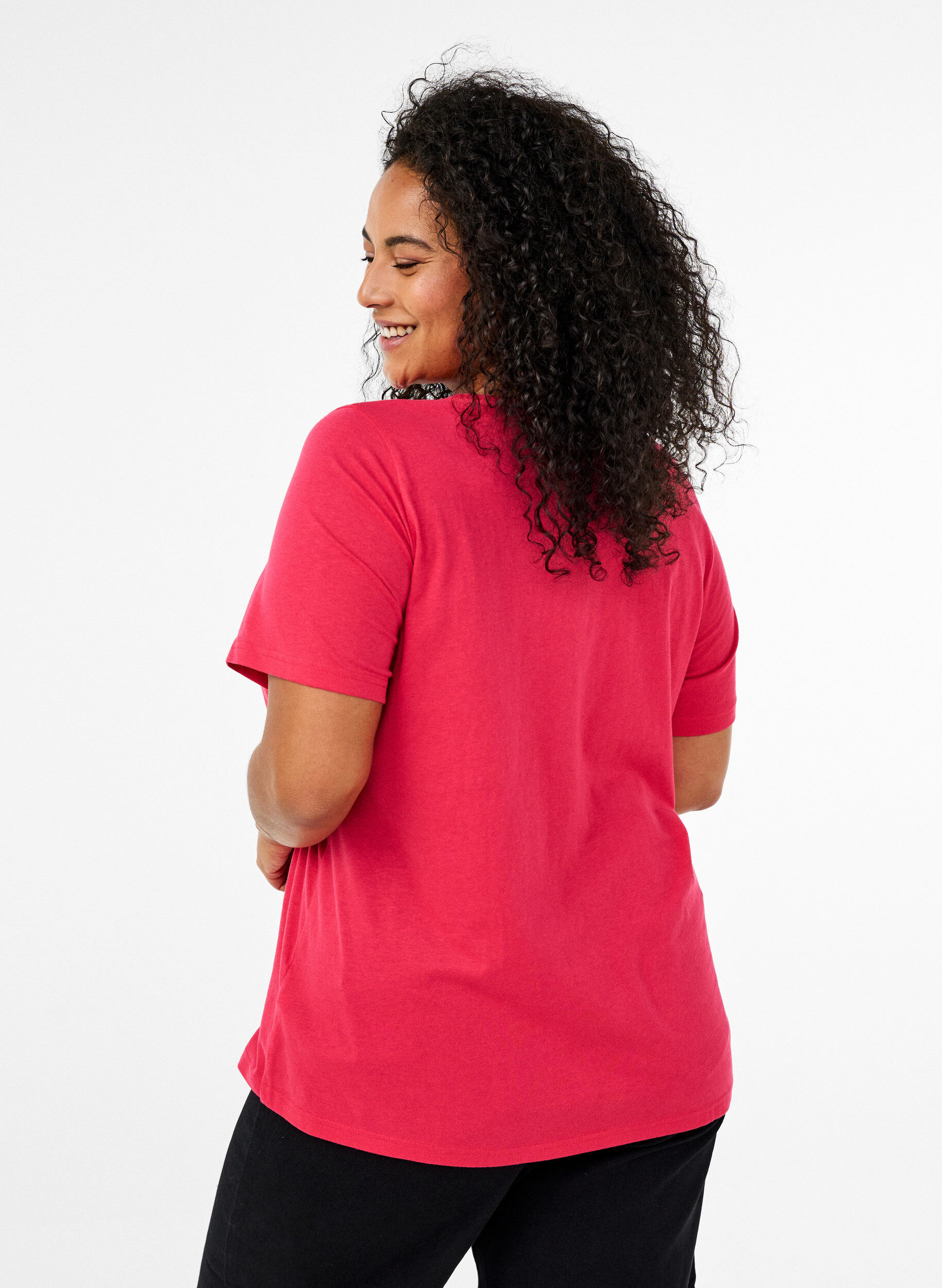 Zizzi FLASH - T-Shirt mit Print, Rot, Model image number 2