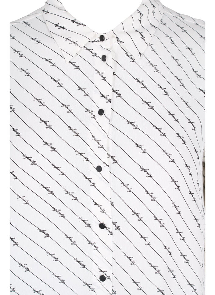 Robe chemise rayée en viscose, White AOP, Packshot image number 2