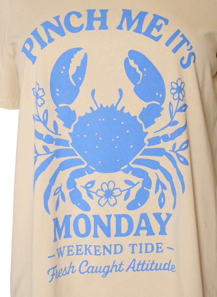 T-shirt aus Baumwolle mit Print, Beige, Packshot image number 2