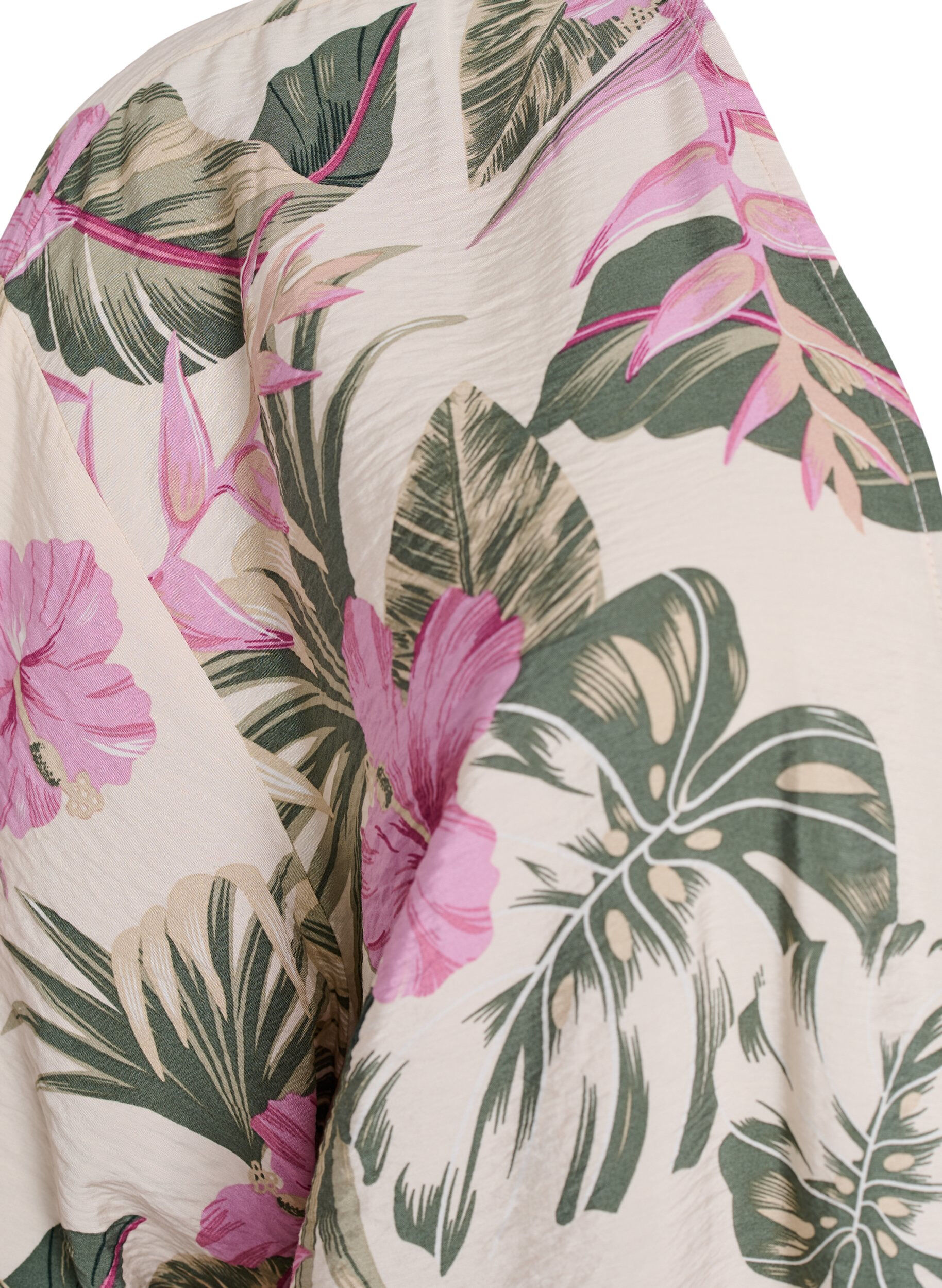 Zizzi Kimono en viscose avec manches 3/4, Vanille, Packshot image number 2