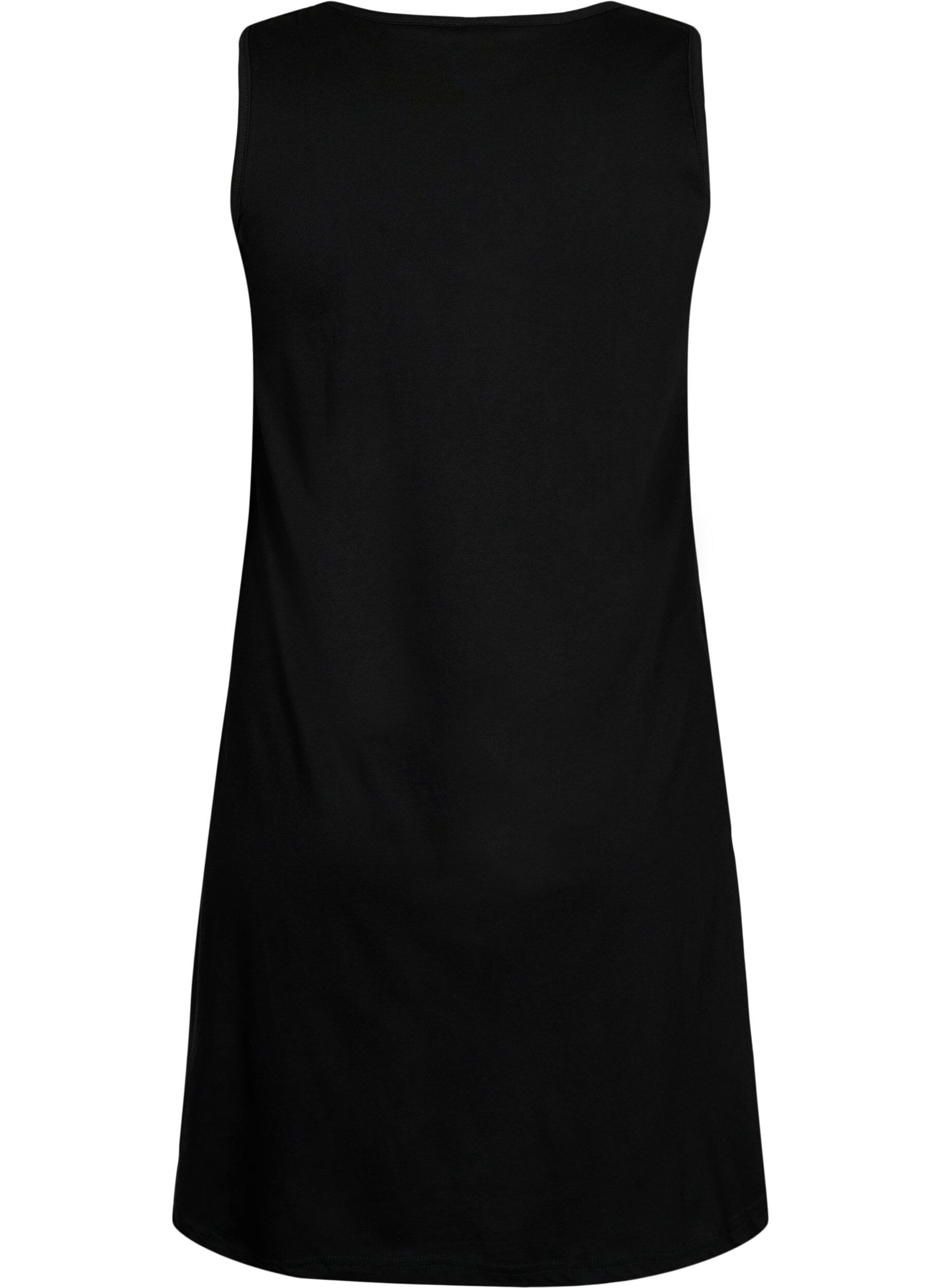 Zizzi &Auml;rmelloses Kleid aus Baumwolle mit A-Linie, Black, Packshot image number 1