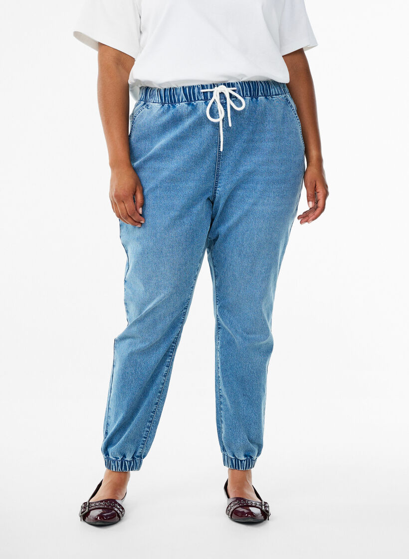 Jeans-Jogginghose mit Taschen, Blau, Model image number 3