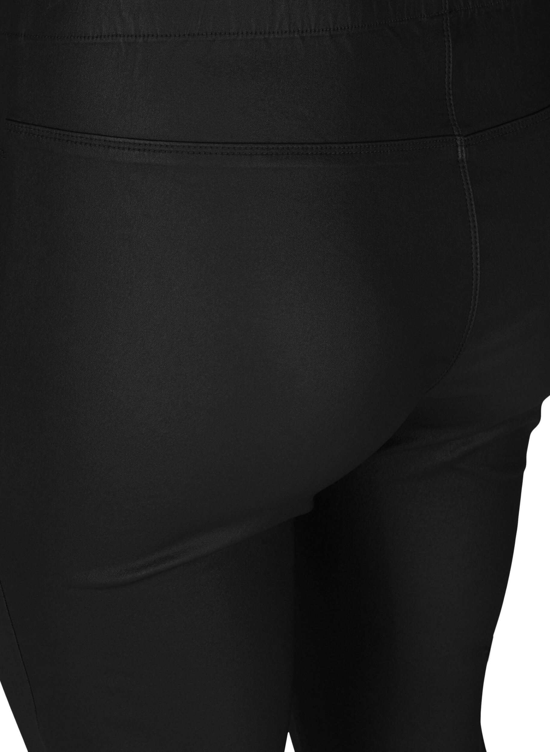 Zizzi Beschichtete Leggings aus Viskosemix, Black, Packshot image number 3