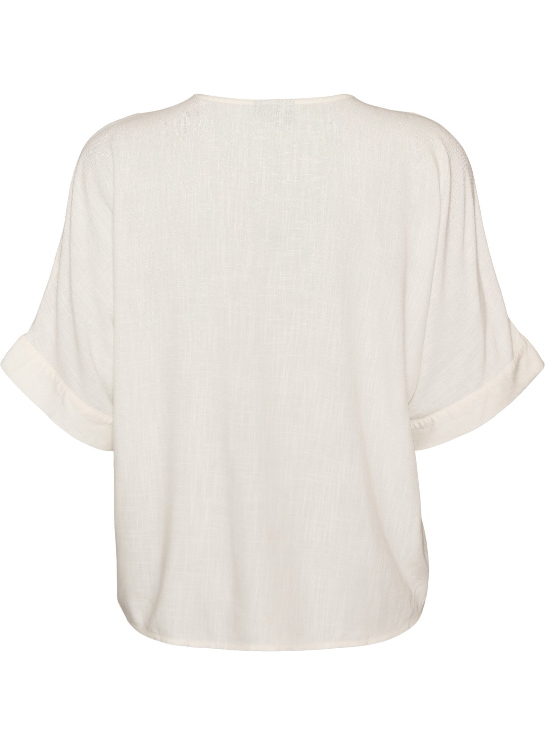 ZizziViskosebluse mit Crochet-Besatz und Kn&ouml;pfen, Vanille, Packshot image number 1