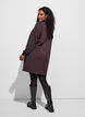 Robe sweat avec col montant c&ocirc;tel&eacute; et zip, Marron, Model image number 1