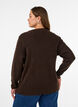 Melierte Strickbluse mit Rundhalsausschnitt, Braun, Model image number 2