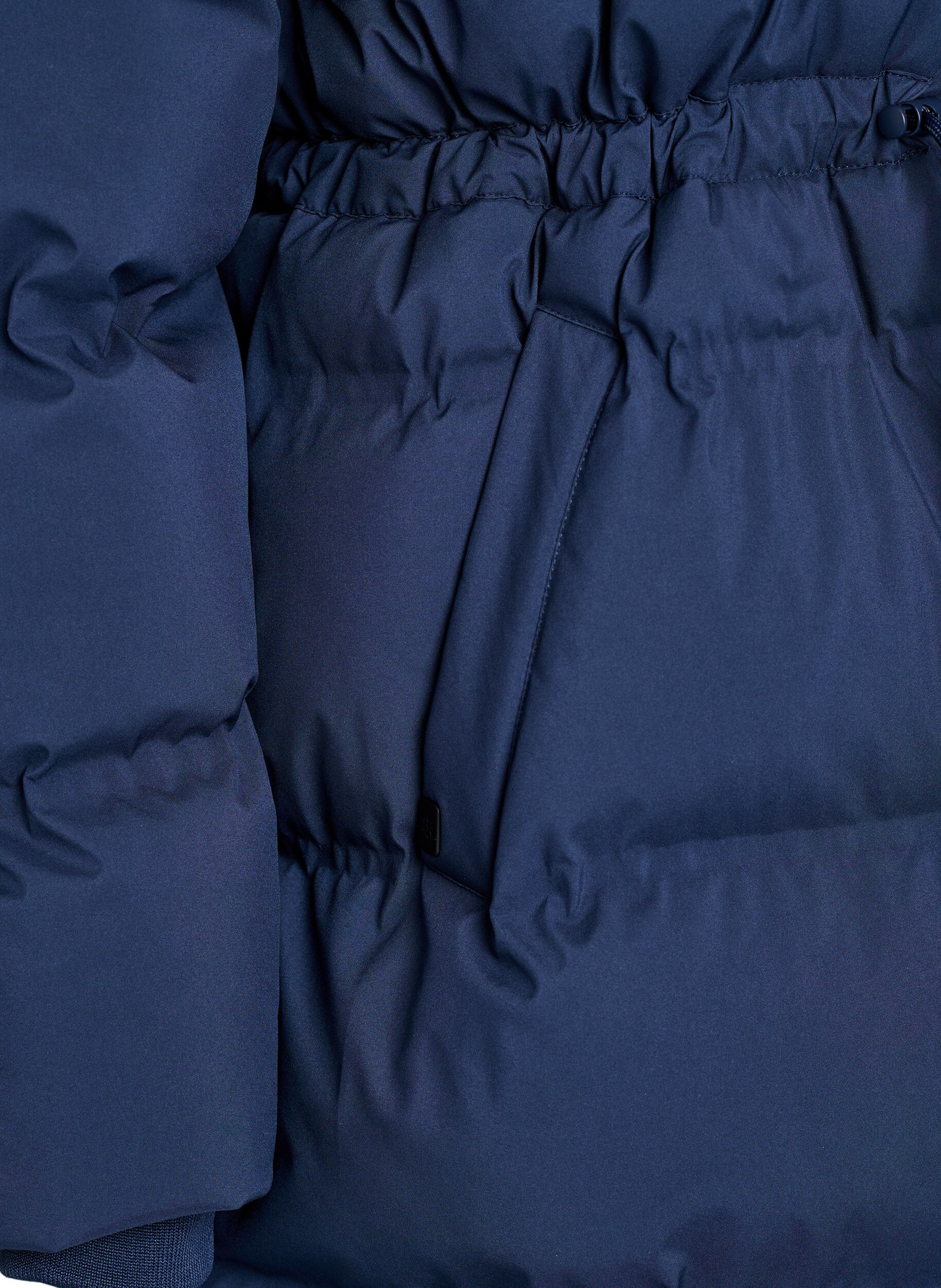 Zizzi Doudoune mi-longue avec taille ajustable, Bleu, Packshot image number 3