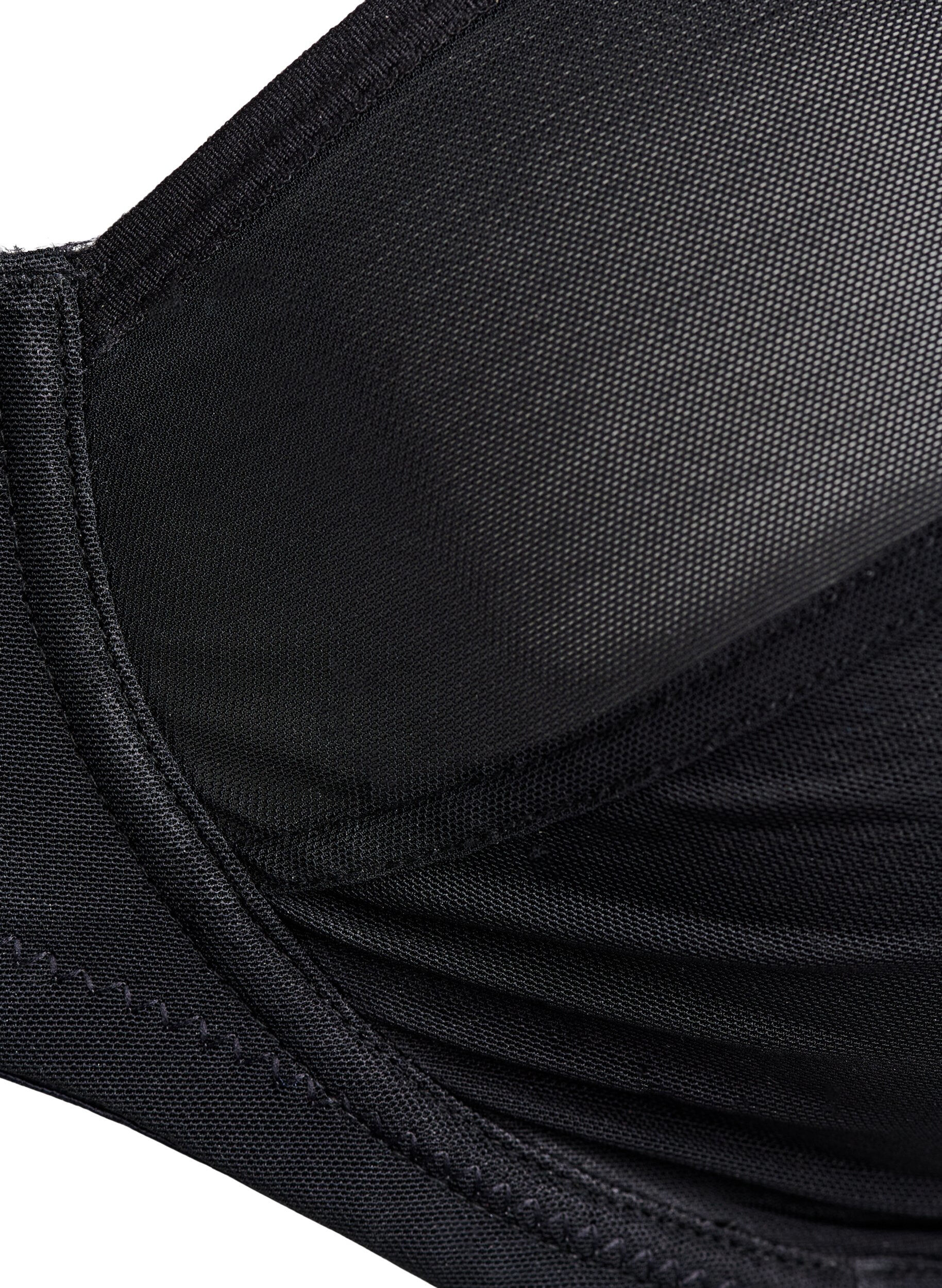 Zizzi Basic Vollschalen-BH aus Mesh, Schwarz, Packshot image number 2