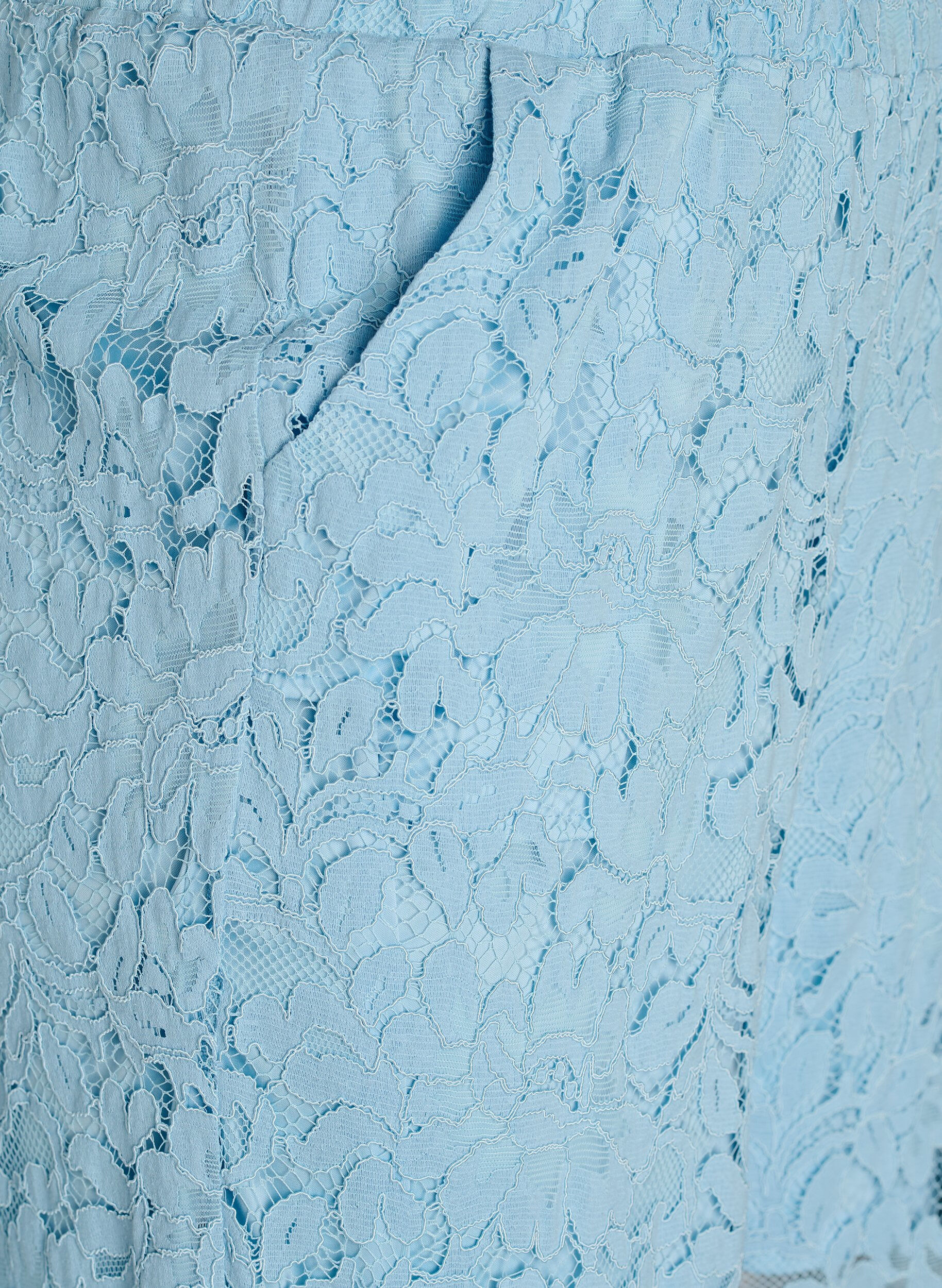 Zizzi Hoch taillierte Spitzenhose mit geraden Beinen, Blau, Packshot image number 2