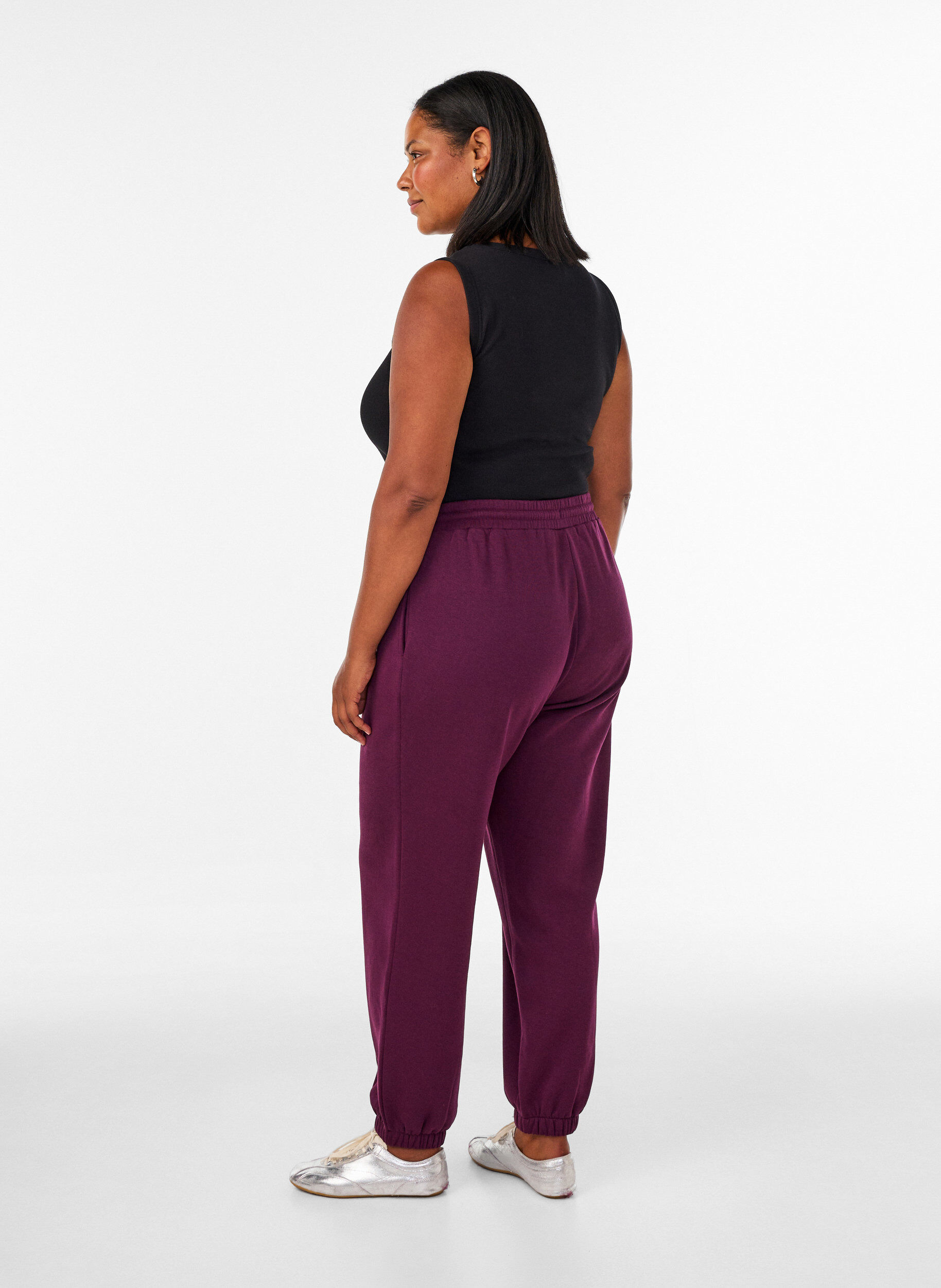 ZizziPantalon de jogging taille haute avec cordon de serrage, Violet, Model image number 1