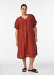 Robe &agrave; col en V en viscose, Bordeaux, Model image number 0