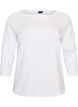 T-shirt basic &agrave; encolure bateau et manches 3/4, Blanc, Packshot image number 0