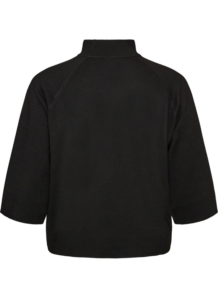 Strickbluse aus einer Viskosemischung mit Rollkragen, Schwarz, Packshot image number 1