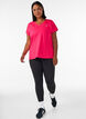 Lockeres Trainings-T-Shirt mit V-Ausschnitt, Pink, Model image number 1