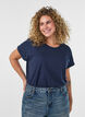 Kurz&auml;rmeliges T-Shirt aus einer Baumwollmischung, Blau, Model image number 0