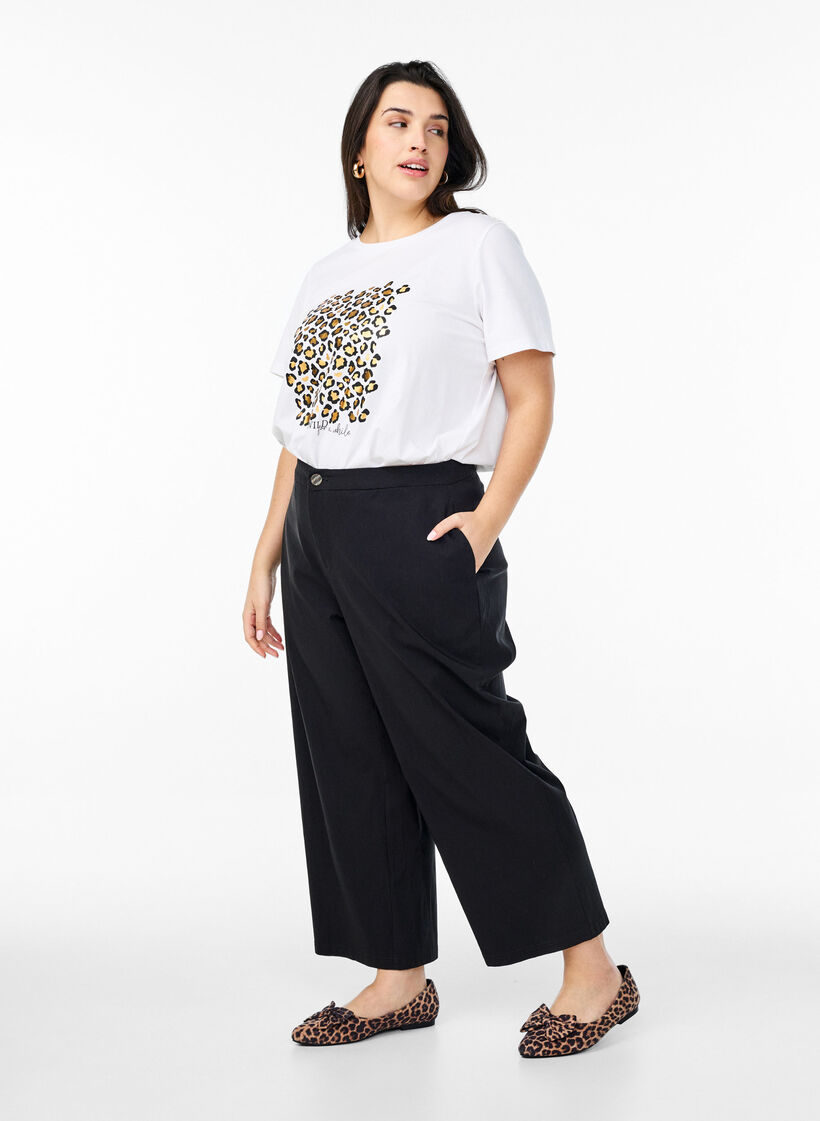 T-Shirt mit Leopardenmuster, Bright White w. Leo, Model image number 2