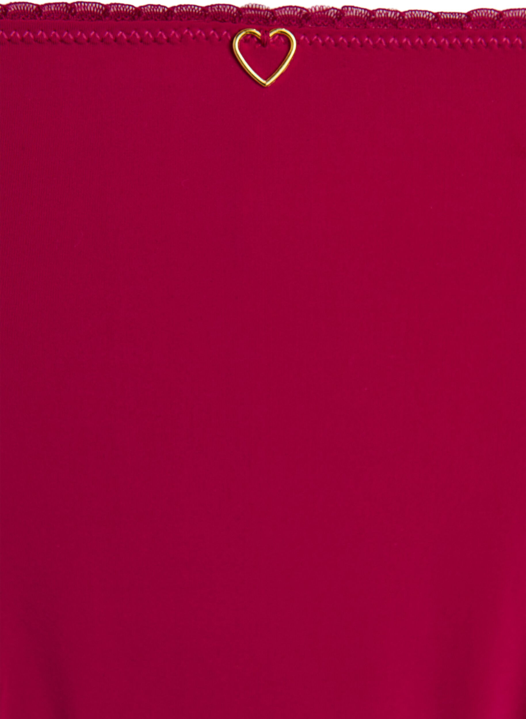 Zizzi Brasilianischer Slip aus Mikrofaser mit Spitzensaum, Boysenberry, Packshot image number 2