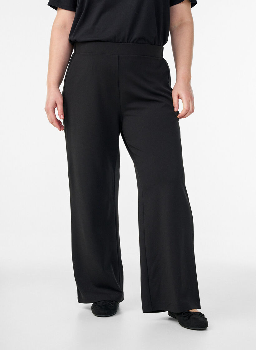 FLASH - Pantalon wide-leg, Noir, Model image number 3