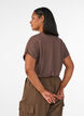 T-Shirt aus Viskose mit Glitzerstreifen, Braun, Model image number 2