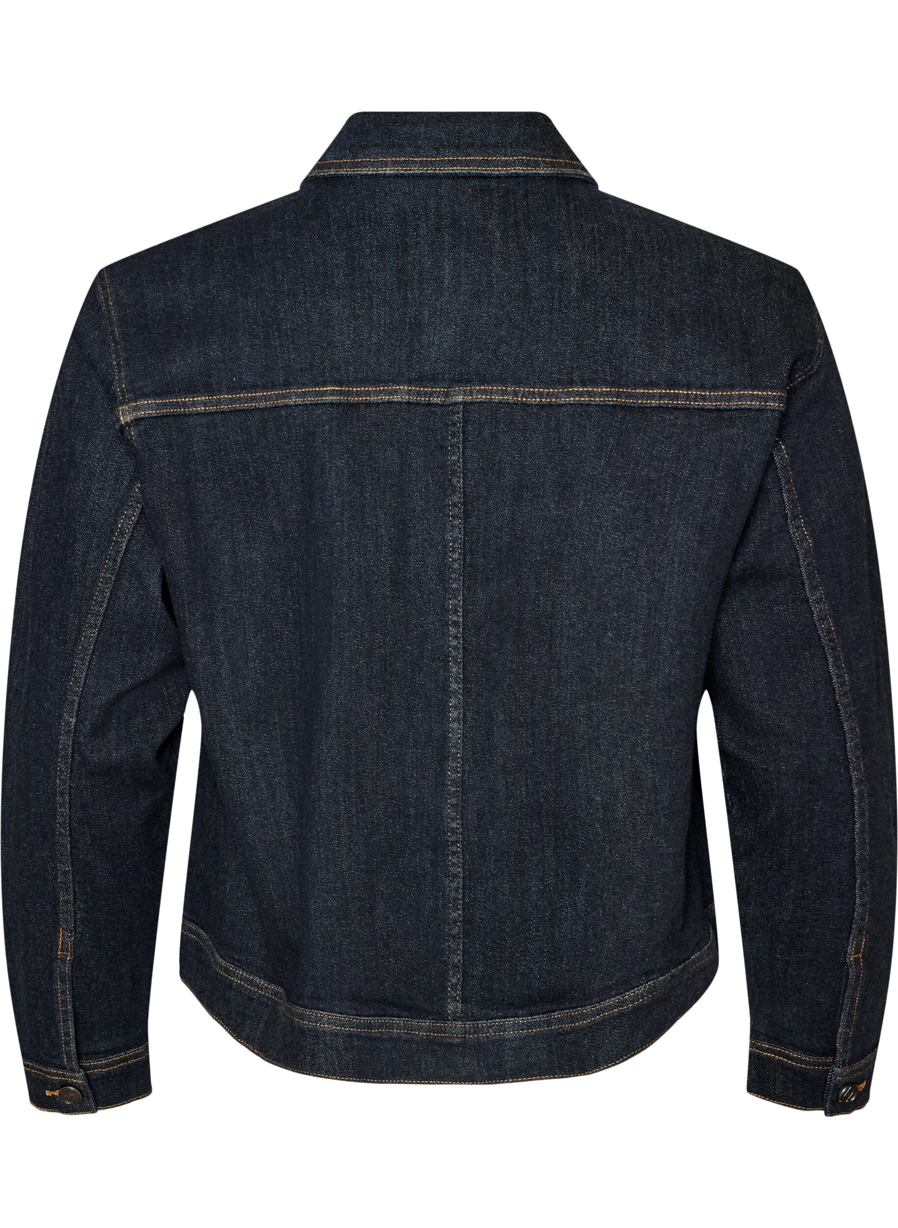 ZizziVeste en jean classique avec surpiq&ucirc;res contrastantes, Bleu, Packshot image number 1