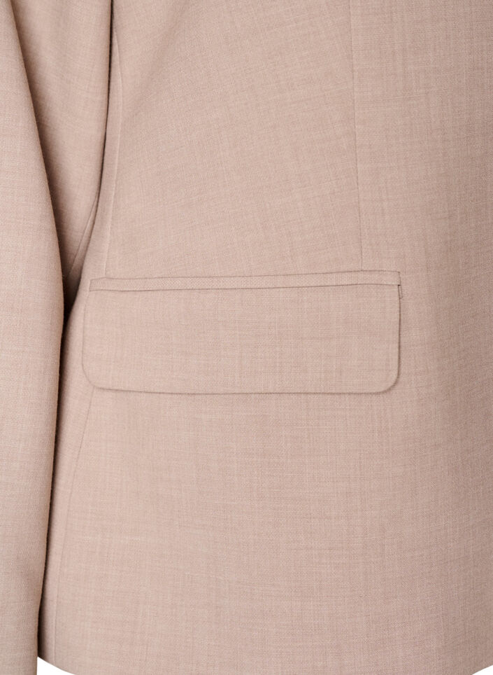 Klassischer Blazer mit Ein-Knopf-Verschluss und Taschen, Beige, Packshot image number 3
