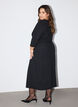 Robe en jersey avec drap&eacute; et boucle d&eacute;corative, Noir, Model image number 1