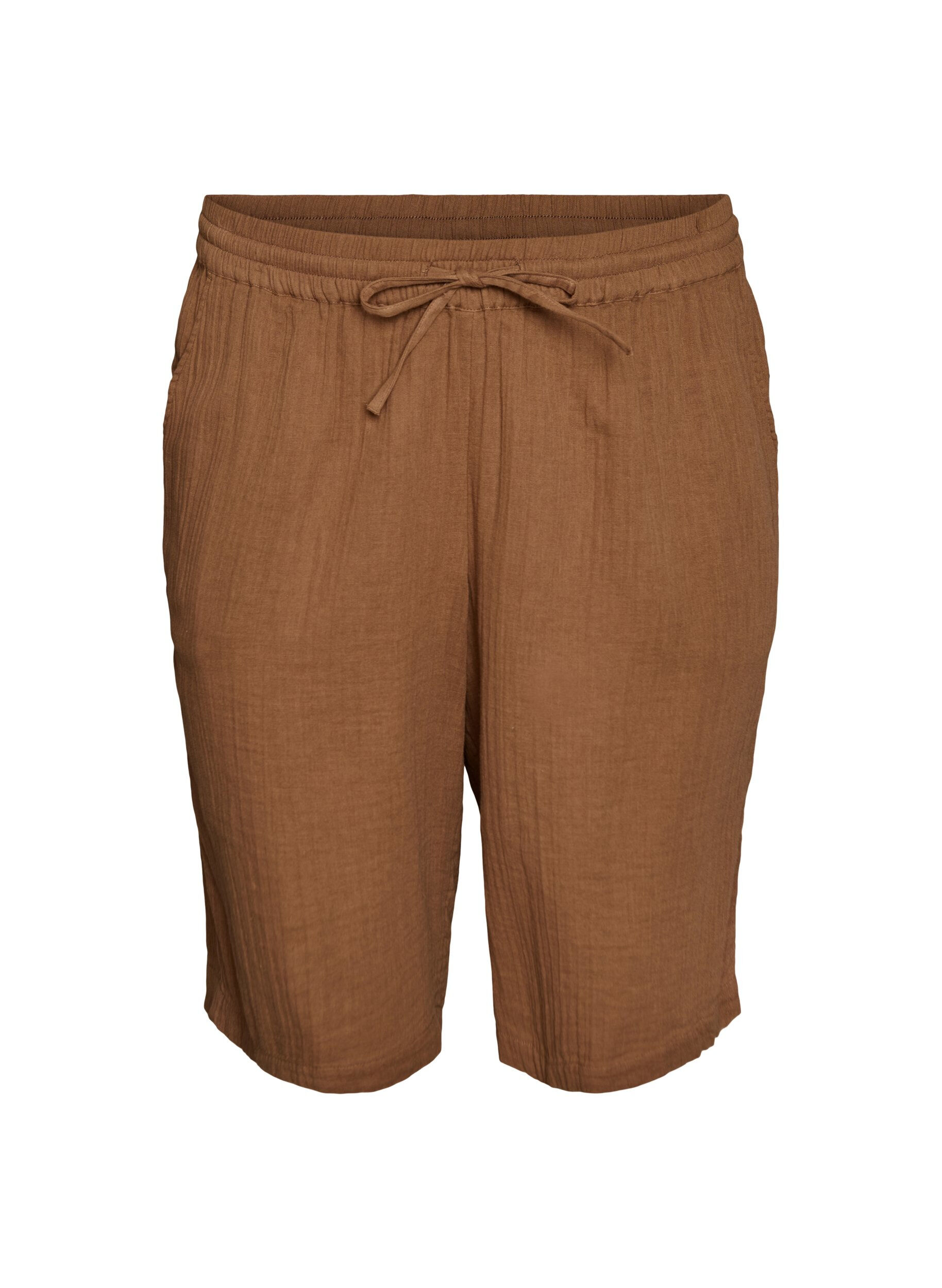 Short ample en mousseline de coton taille haute