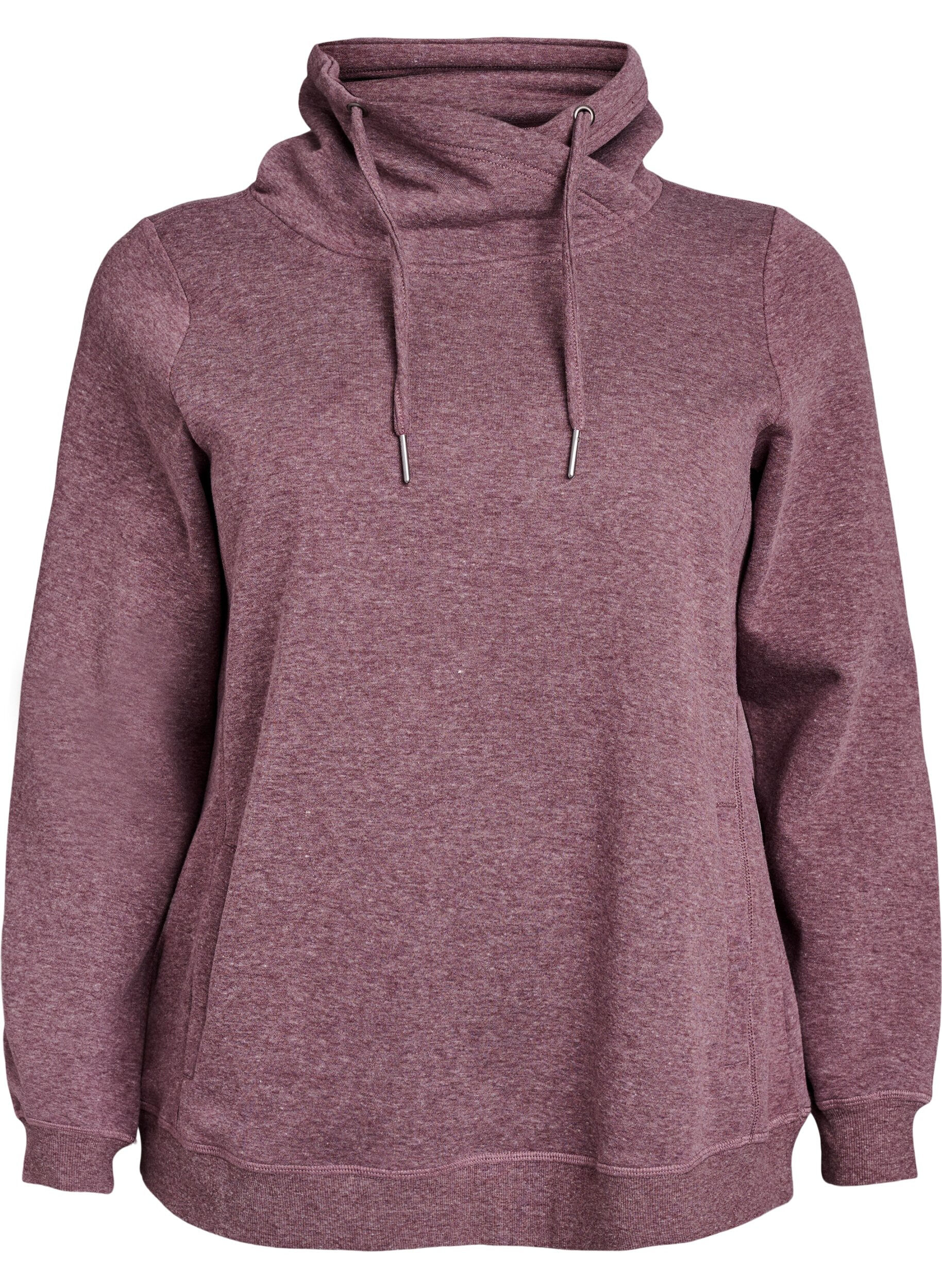 Zizzi Sweatshirt mit Stehkragen und Taschen, Rot, Packshot image number 0