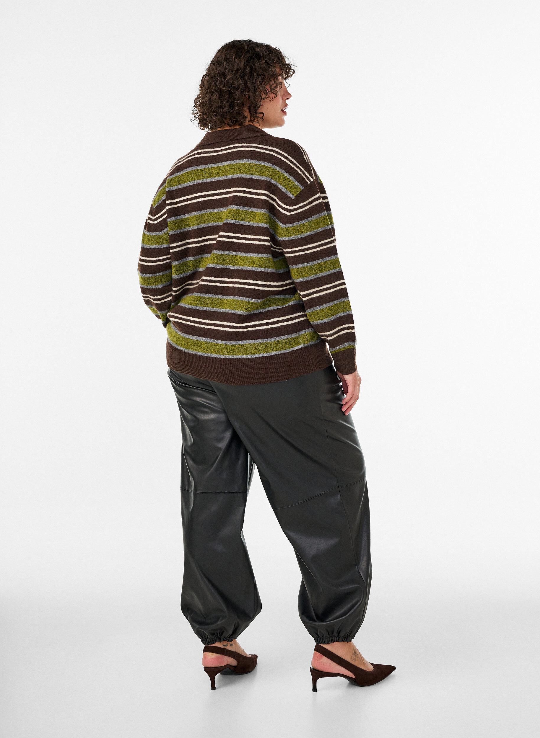 ZizziPantalon ballon en similicuir, Noir, Model image number 1