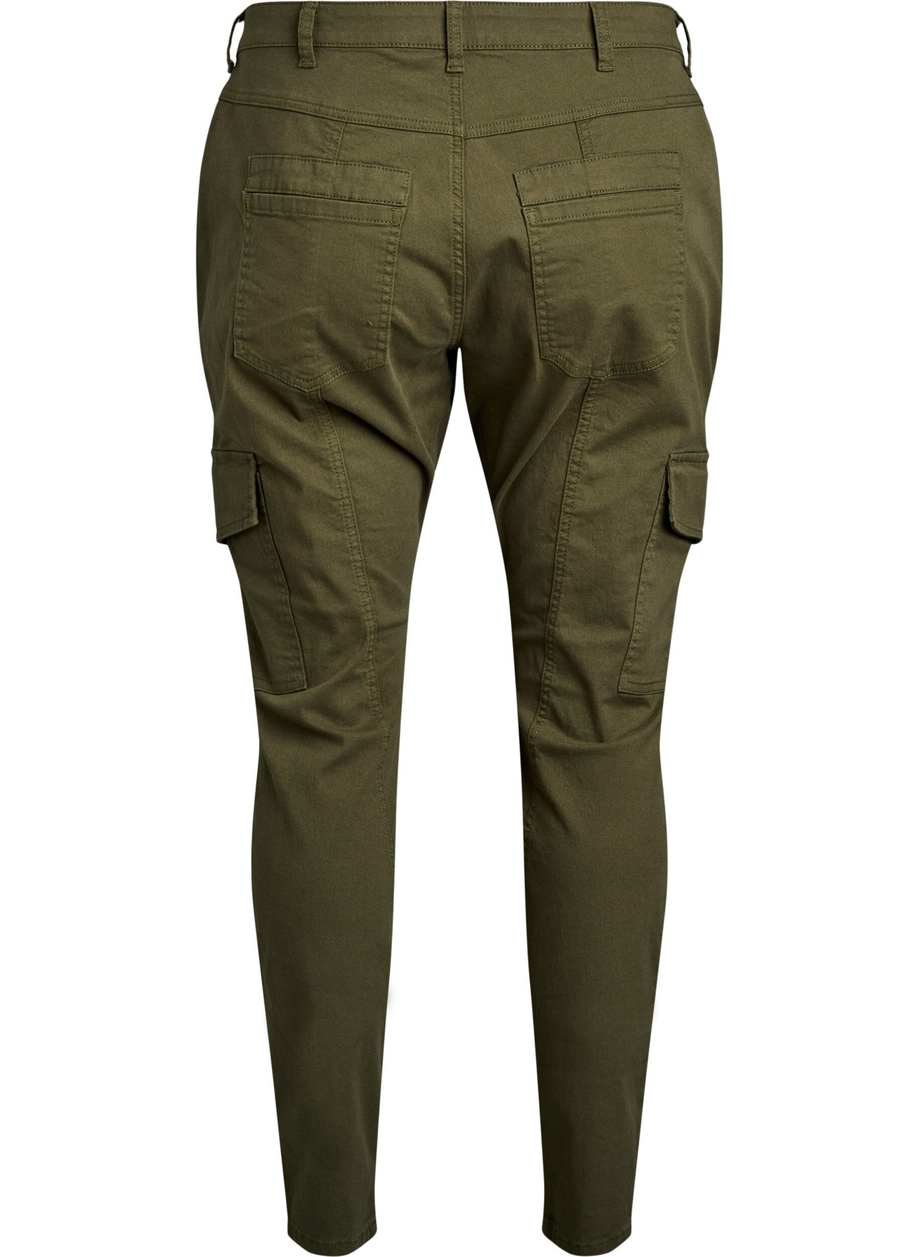 Zizzi Pantalon slim fit avec poches cargo, Vert, Packshot image number 1