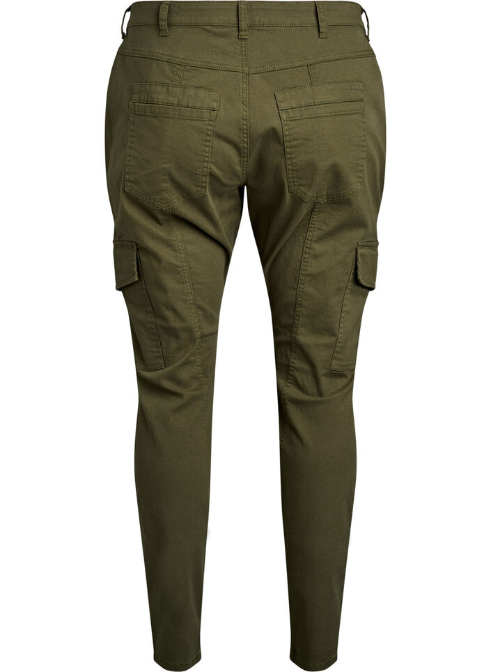 Pantalon slim fit avec poches cargo, Vert, Packshot image number 1