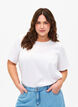 Kurzärmelige Bluse aus Viskose mit Schleifen, Bright White, Model image number 0