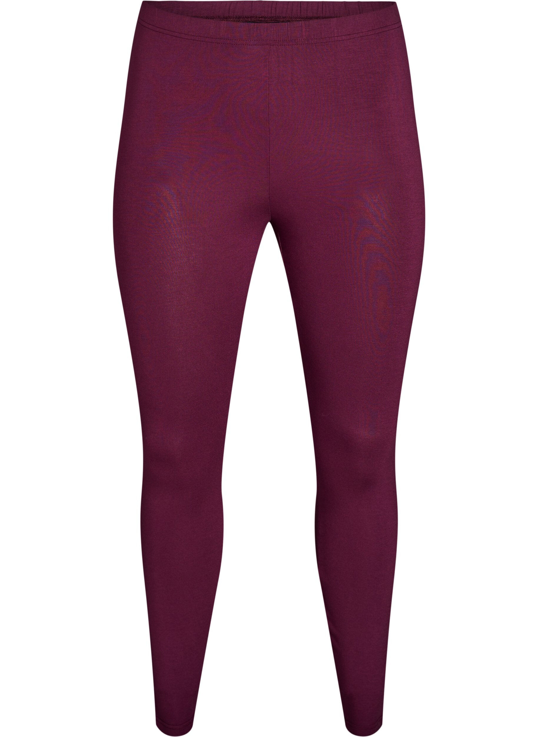 ZizziLeggings basiques en viscose, Bordeaux fonc&eacute;, Packshot image number 0