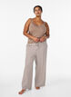 Pantalon de pyjama ray&eacute; &agrave; taille haute et coupe ample, Beige, Model image number 0