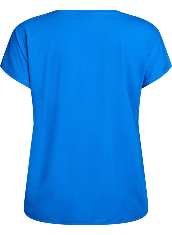T-shirt de sport couleur unie, Bleu intense, Packshot image number 1