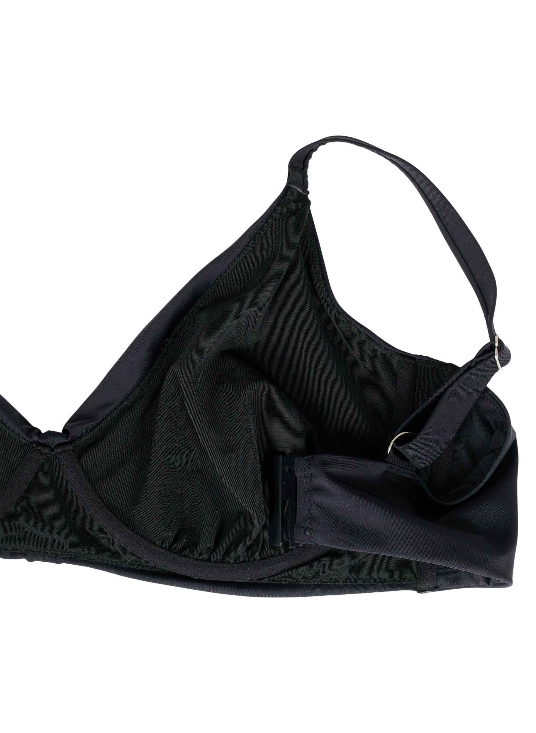 Zizzi Bikini-Oberteil mit B&uuml;gel und Faltendetail, Black, Packshot image number 3