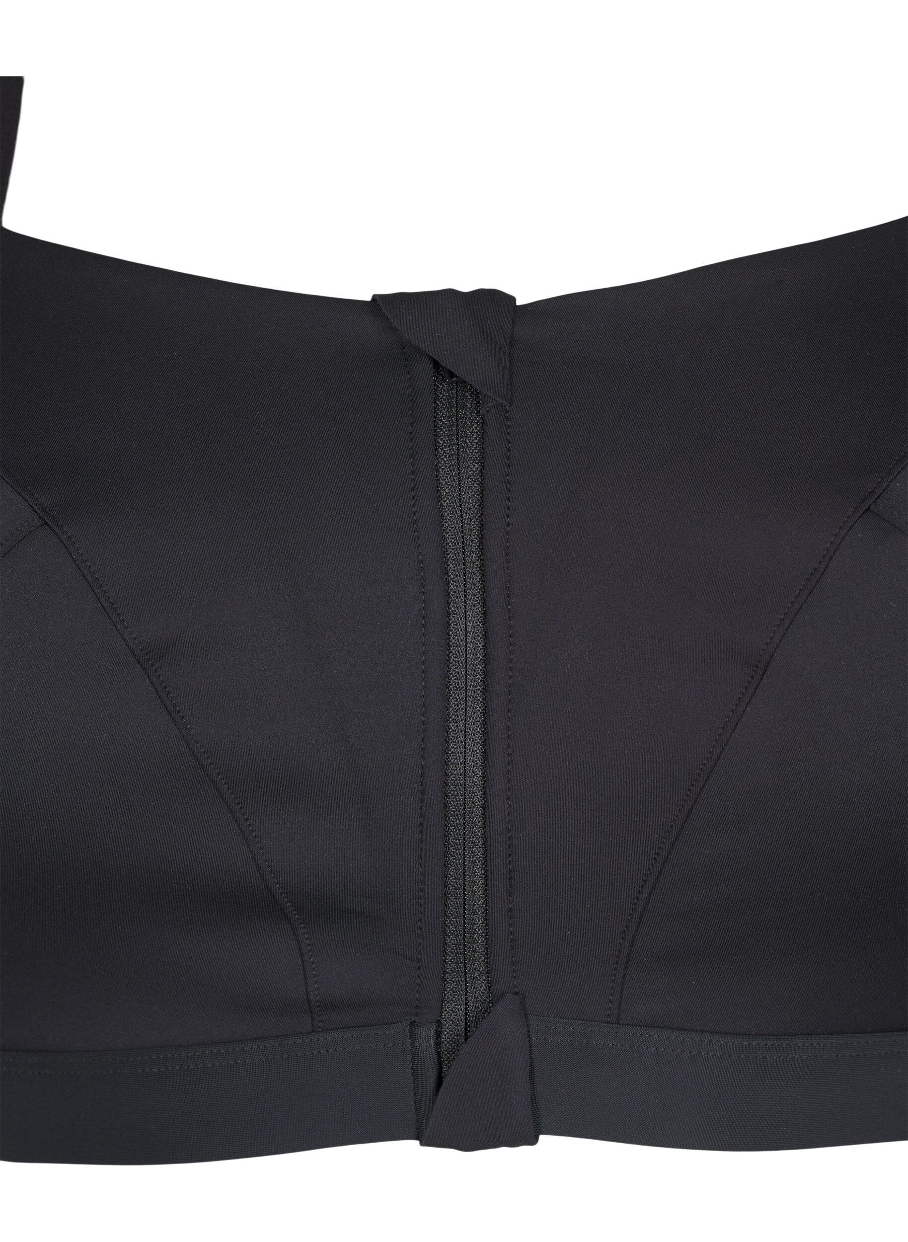 ZizziSoutien-gorge de sport avec une fermeture sur le devant et un maintien &eacute;lev&eacute;, Noir, Packshot image number 2