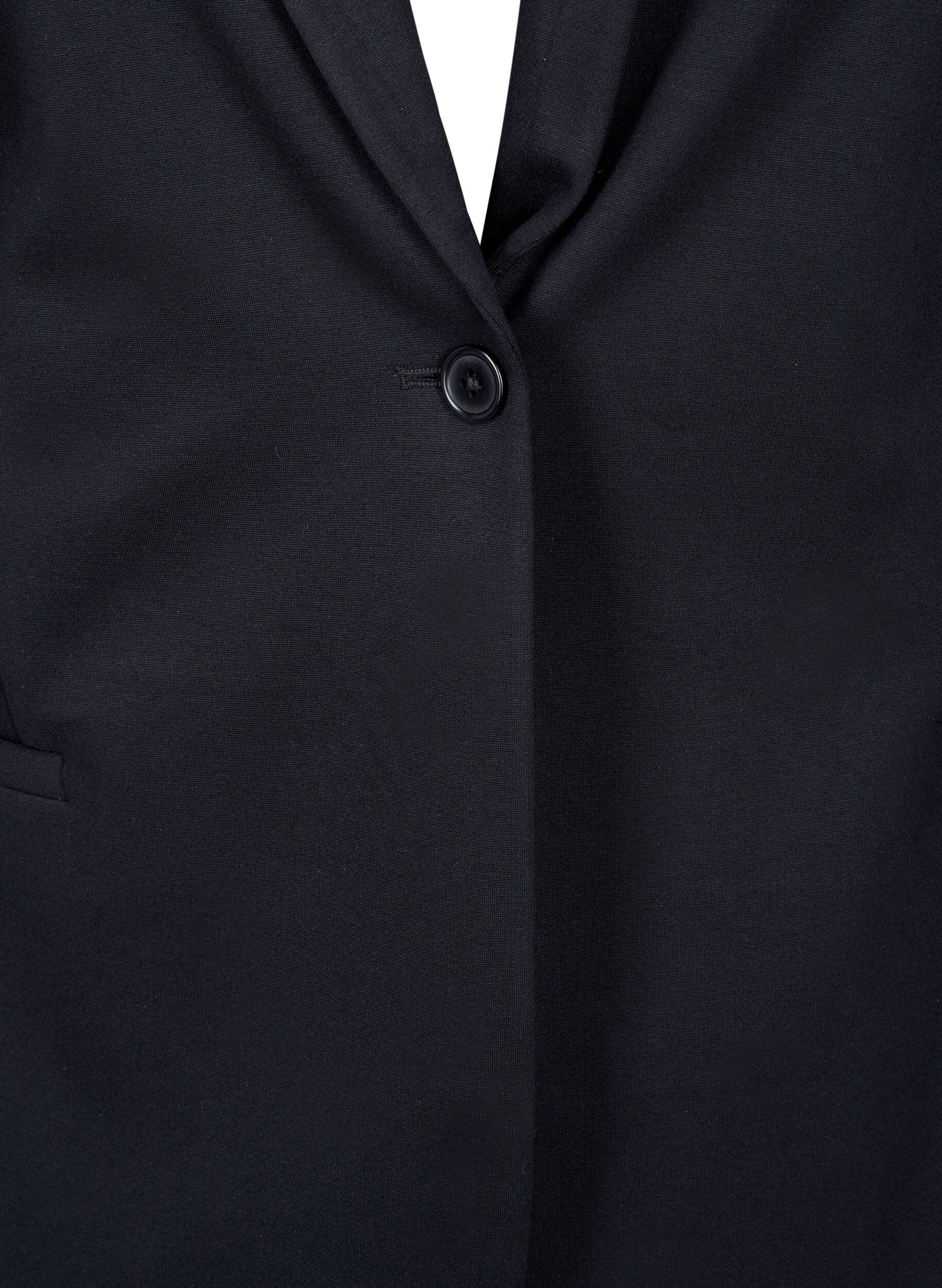 Zizzi Schlichter Blazer mit Knopfverschluss, Schwarz, Packshot image number 2
